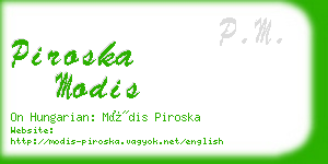 piroska modis business card